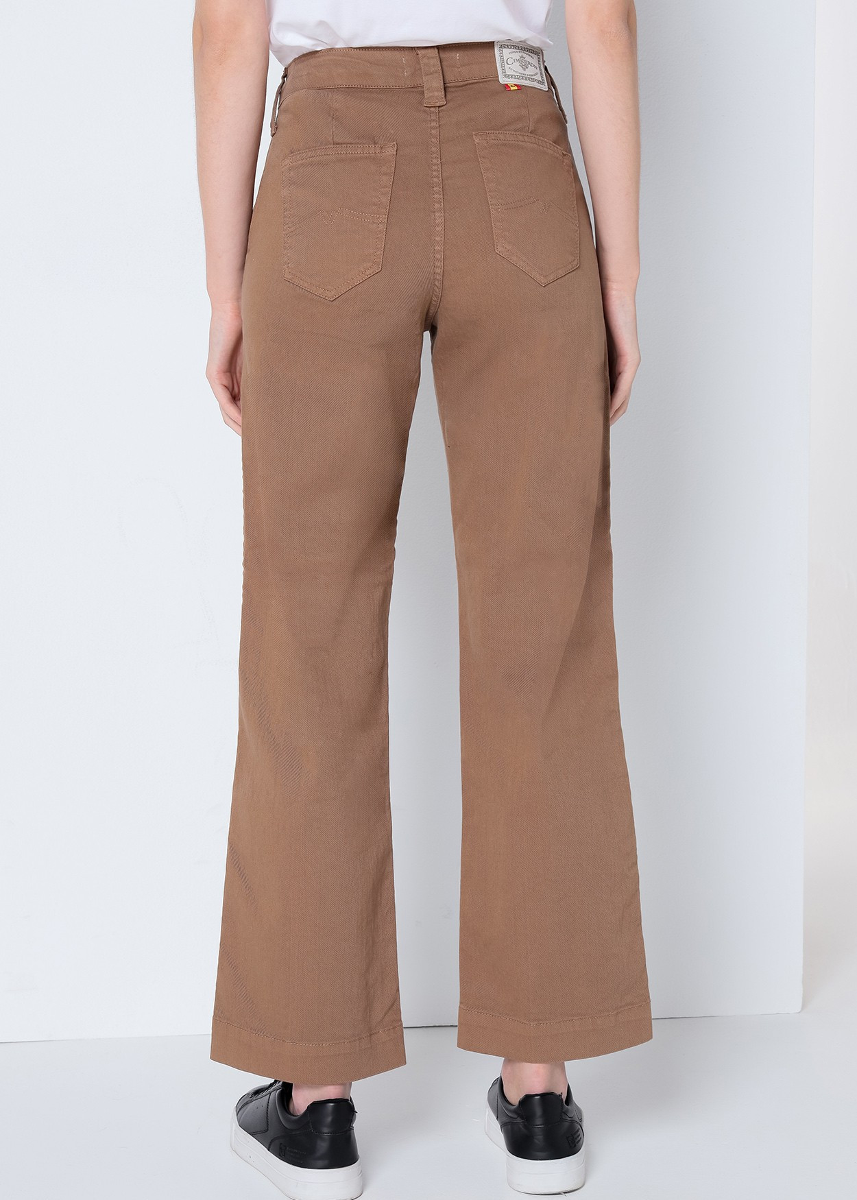 OLIVIA LILOU -Pantalon Chino |Taille Moyenne- Jambe Ample Droite | Taille en pouces Cimarron