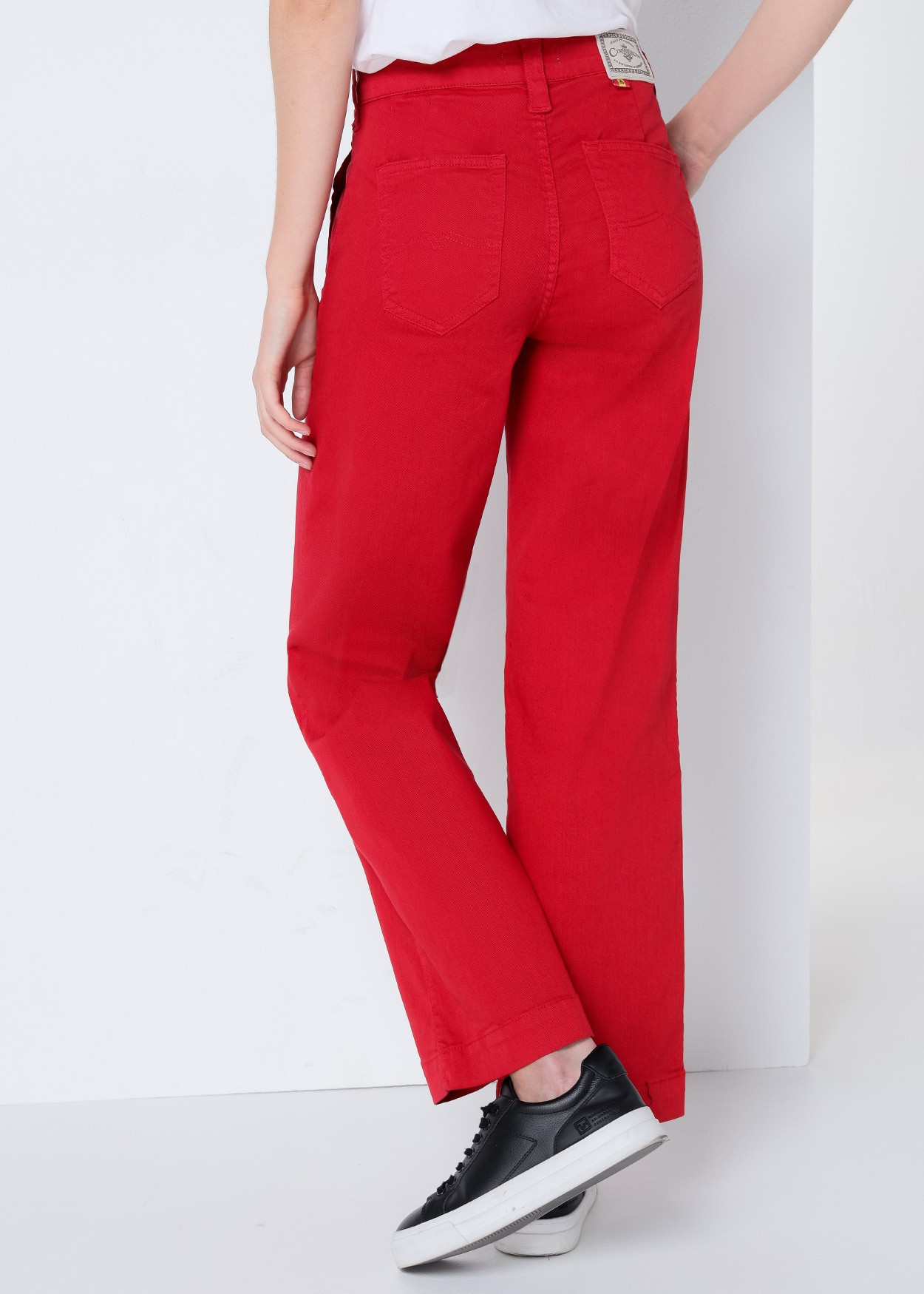 OLIVIA LILOU -Pantalon Chino |Taille Moyenne- Jambe Ample Droite | Taille en pouces Cimarron