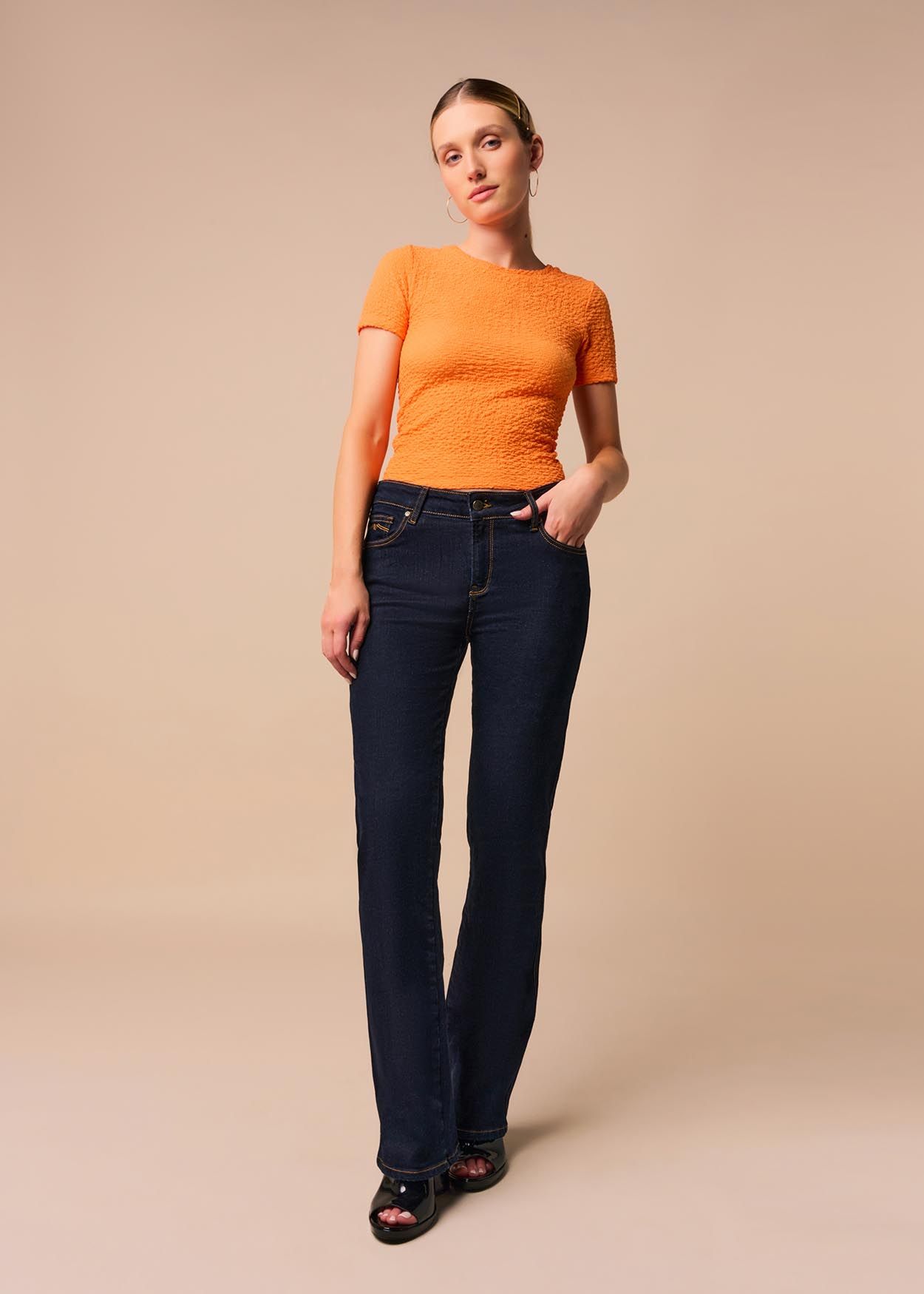 CLAUDIA KYRA - Jeans Taille Basse | Coupe Droite  | Taille en pouces Cimarron