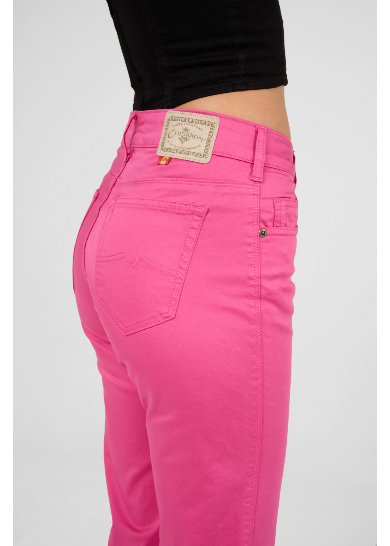 CLAUDIA-NECTAR - Pantalon de couleur - Pantalon évasé - Short long en satin élastique | Tailles en pouces Cimarron