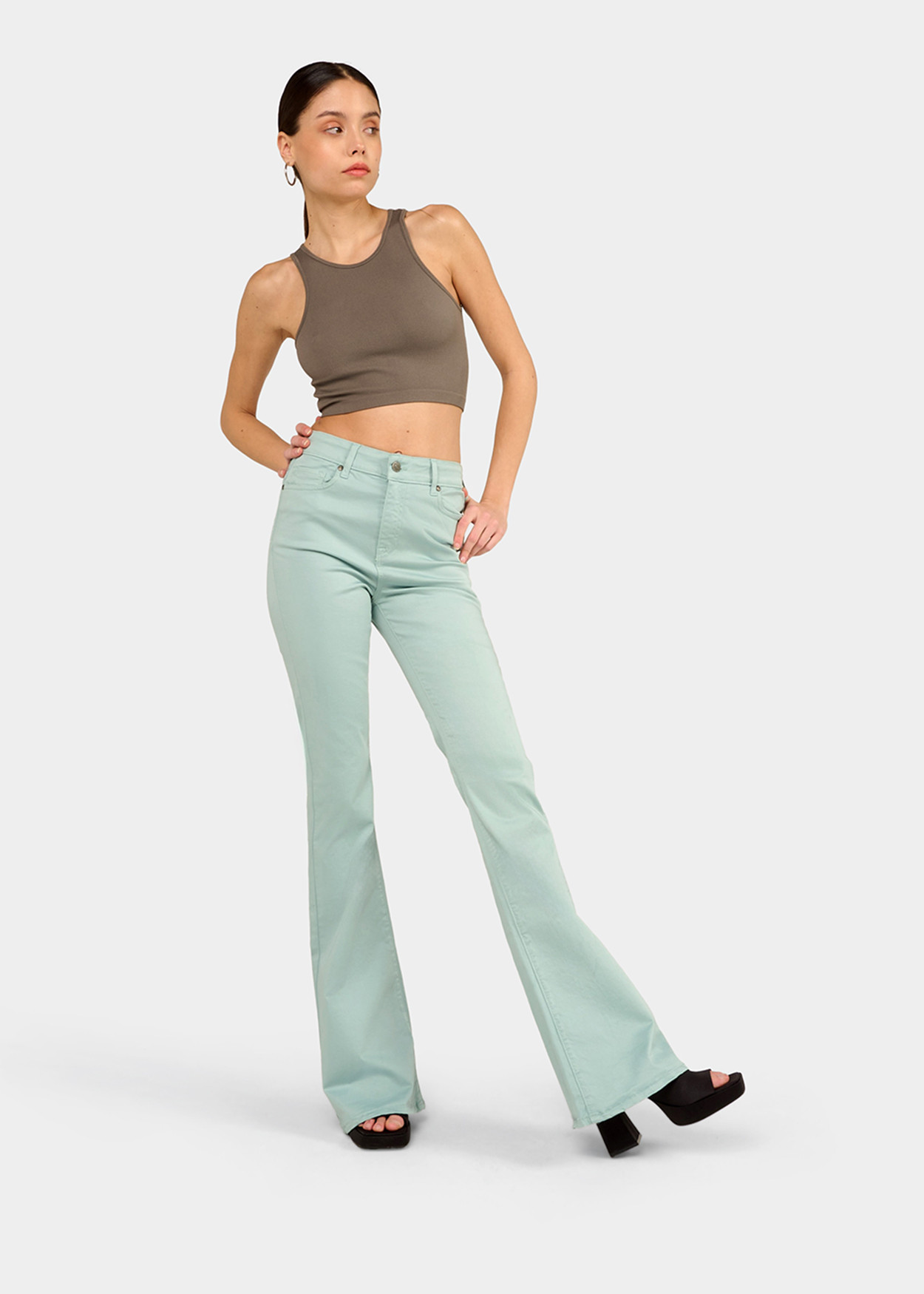 CARLA-NECTAR - Pantalon de couleur - Pantalon évasé - Short long en satin élastique | Tailles en pouces Cimarron