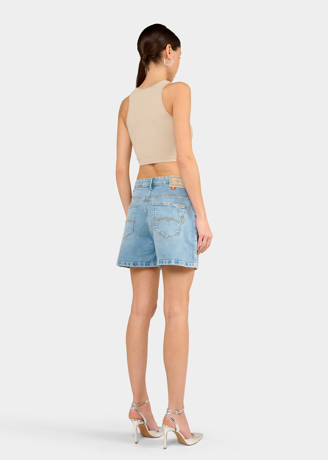 MELROSE-ARIANE - Short en Denim | Daddy - Coupe longue Wash Bleached | Tailles Pouces Cimarron