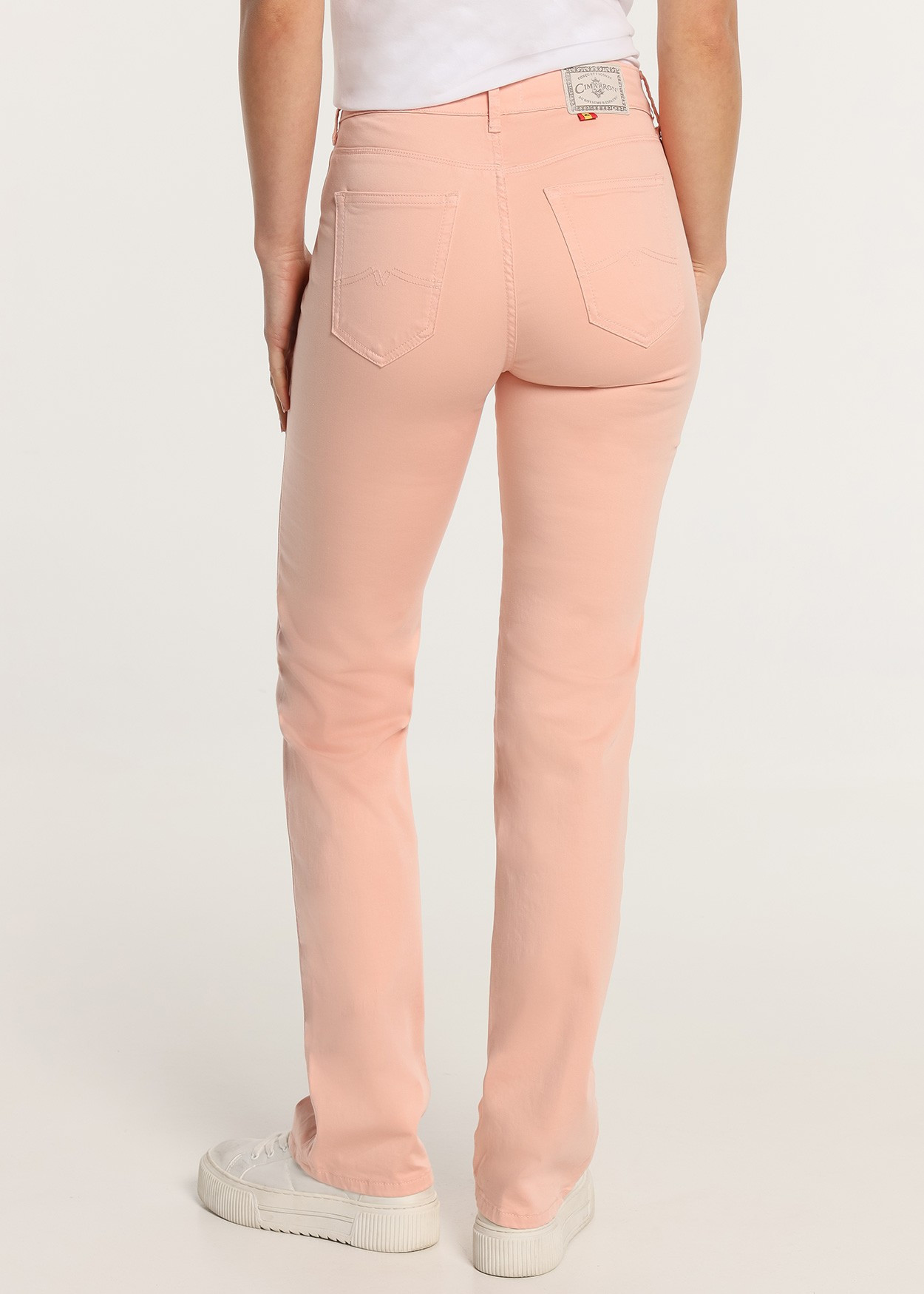CLAUDIA-NECTAR - Pantalon Couleur | Droit - Elastique Satin Coupe Courte | Tailles Pouces Cimarron