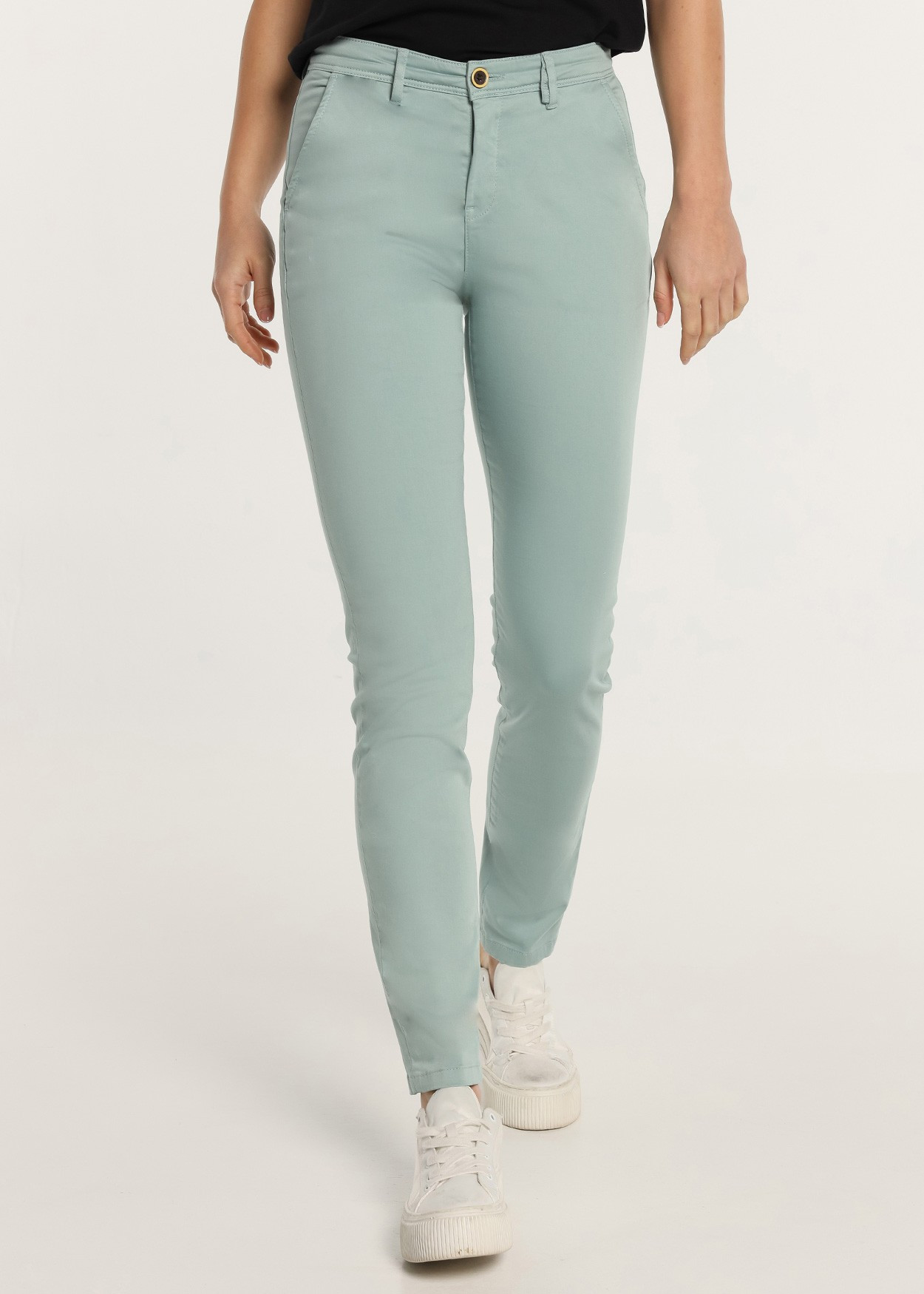 CLYDE-NECTAR - Pantalon Chino - Slim - Satin Elastique Longueur Courte | Tailles en Pouces Cimarron