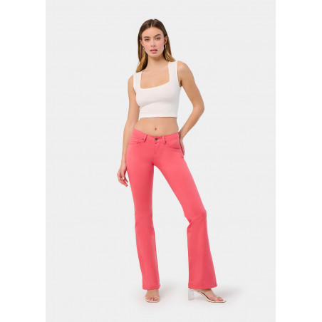 ENYA-SENDA Pantalon coupe boot couleur taille très courte élastique | Taille en pouces