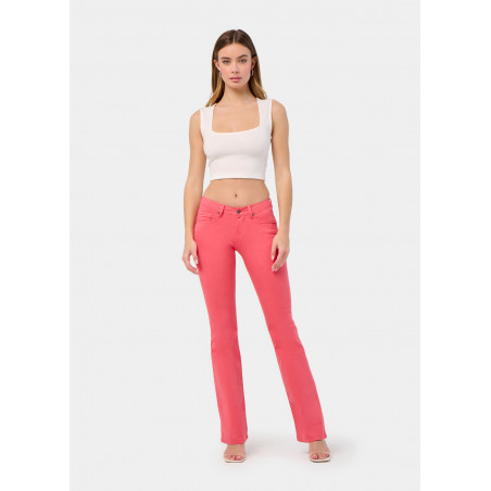 ENYA-SENDA Pantalon coupe boot couleur taille très courte élastique | Taille en pouces