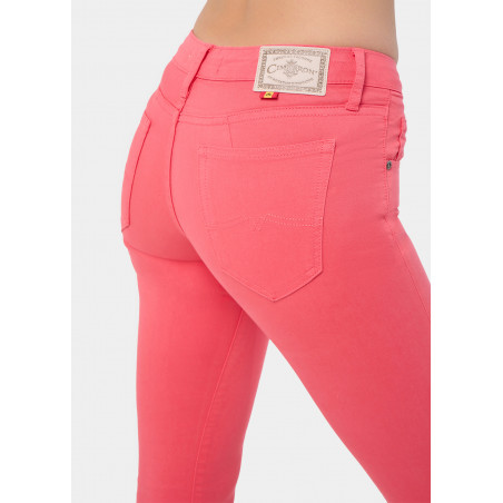 ENYA-SENDA Pantalon coupe boot couleur taille très courte élastique | Taille en pouces