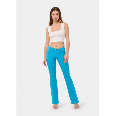 ENYA-SENDA Pantalon coupe boot couleur taille très courte élastique | Taille en pouces
