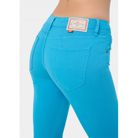 ENYA-SENDA Pantalon coupe boot couleur taille très courte élastique | Taille en pouces