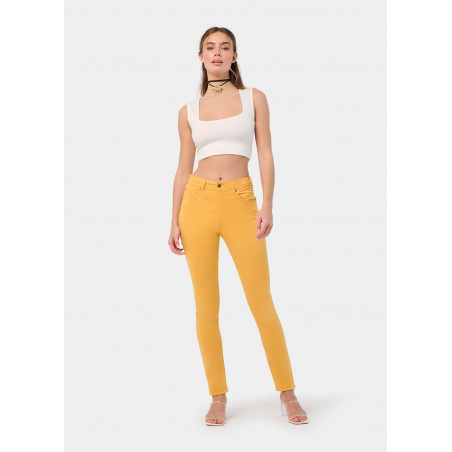 PANTALON NOUFLORE-ENOVA COULEUR pêche Box Medium Slim | Taille en pouces