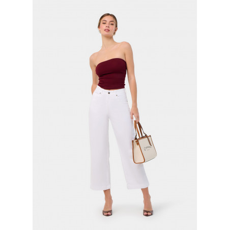 JEAN AURORA-ENOVA pêche Medium Box Straight Wide Crop | Taille en pouces