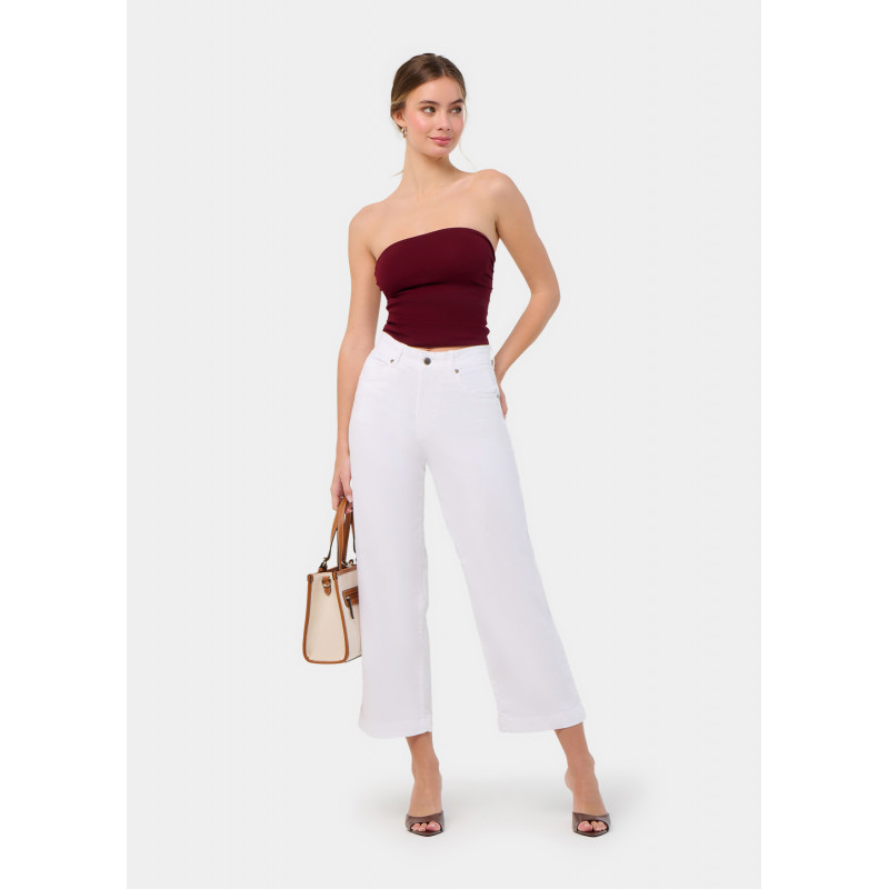 JEAN AURORA-ENOVA pêche Medium Box Straight Wide Crop | Taille en pouces