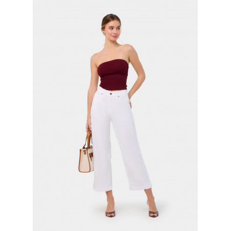 JEAN AURORA-ENOVA pêche Medium Box Straight Wide Crop | Taille en pouces