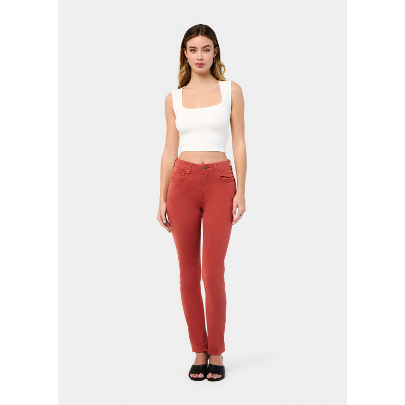 PANTALON NOUFLORE-ENOVA COULEUR pêche Box Medium Slim | Taille en pouces