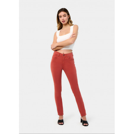 PANTALON NOUFLORE-ENOVA COULEUR pêche Box Medium Slim | Taille en pouces