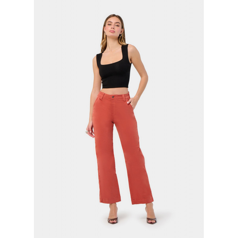 PANTALON CHINO OLIVIA-AUDE High Box Droit Jambe large | Taille en pouces