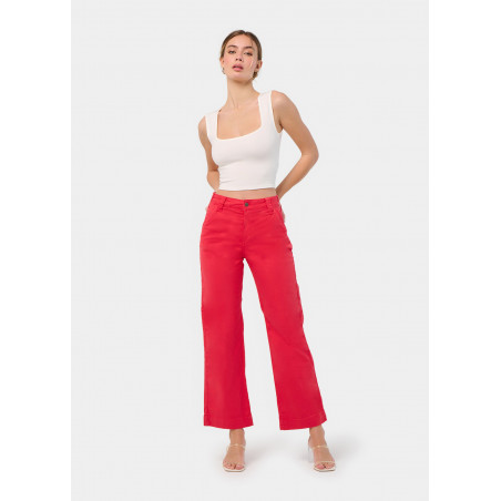 PANTALON CHINO OLIVIA-SENDA High Box Droit Jambe large | Taille en pouces