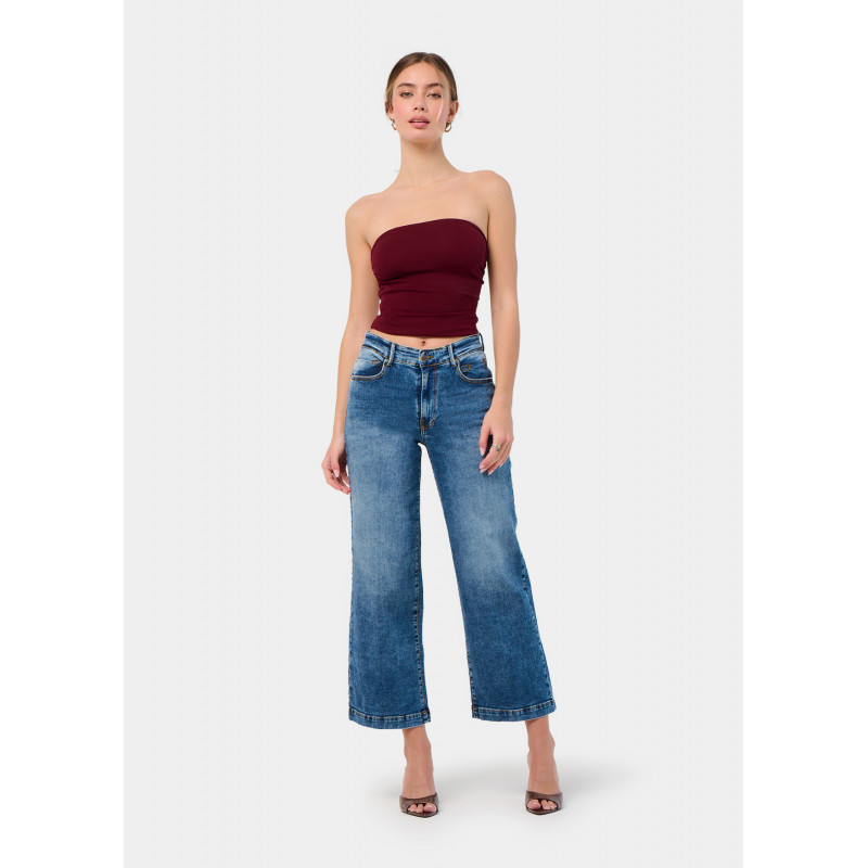 JEAN AURORA-VADE Medium Box Straight Wide Crop | Taille en pouces