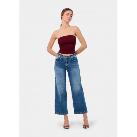 JEAN AURORA-VADE Medium Box Straight Wide Crop | Taille en pouces