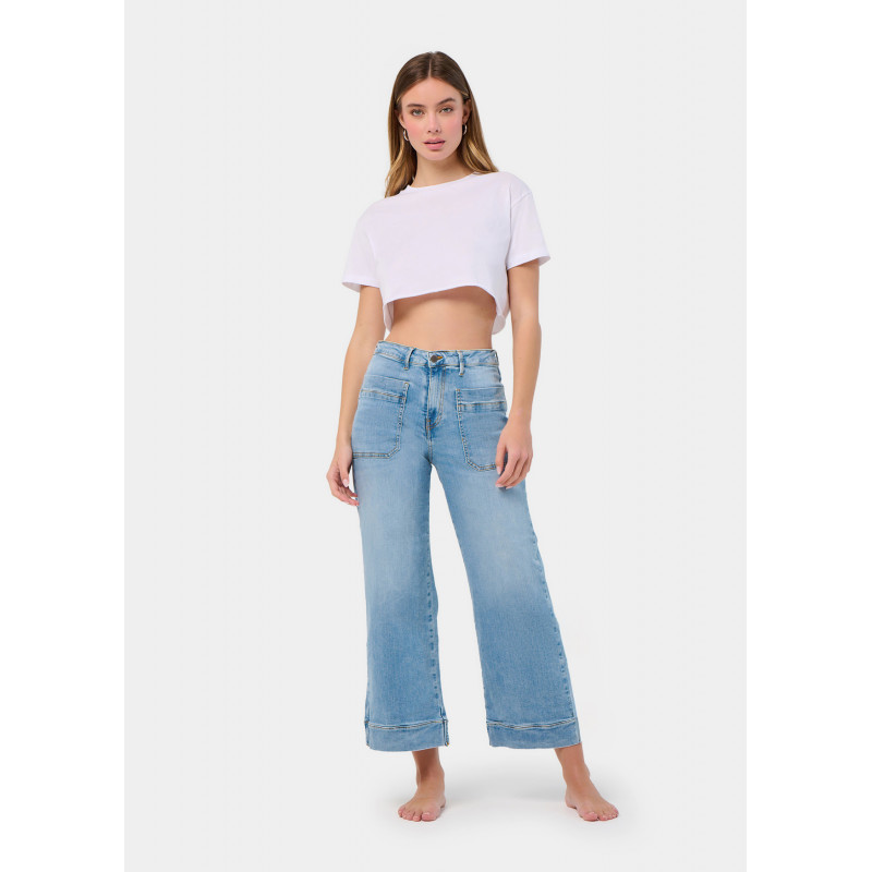 MARTINA-VADE JEANS Coupe moyenne à jambe large | Taille en pouces