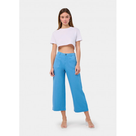 PANTALON COULEUR MARTINA-YONNE Box Medium Wide leg Crop | Taille en pouces