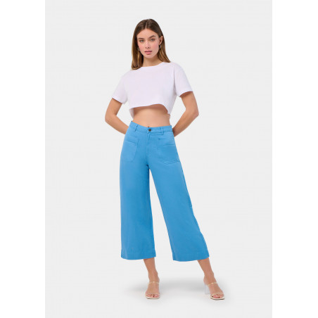 PANTALON COULEUR MARTINA-YONNE Box Medium Wide leg Crop | Taille en pouces