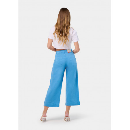 PANTALON COULEUR MARTINA-YONNE Box Medium Wide leg Crop | Taille en pouces