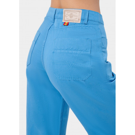 PANTALON COULEUR MARTINA-YONNE Box Medium Wide leg Crop | Taille en pouces
