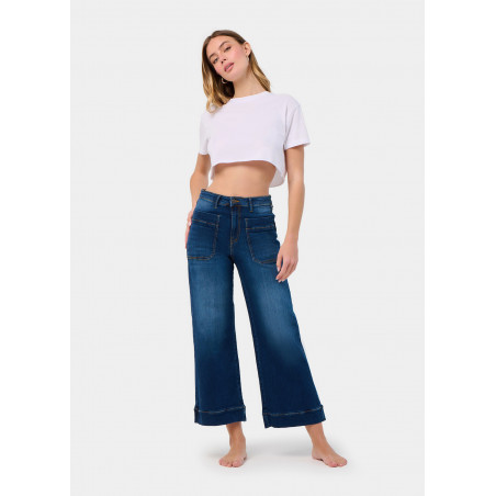 MARTINA-VADE JEANS Coupe moyenne à jambe large | Taille en pouces