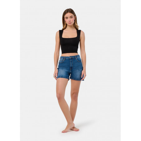 MELROSE-VADE Short Tejano Daddy Long Shot Wash Blanchi | Taille en pouces