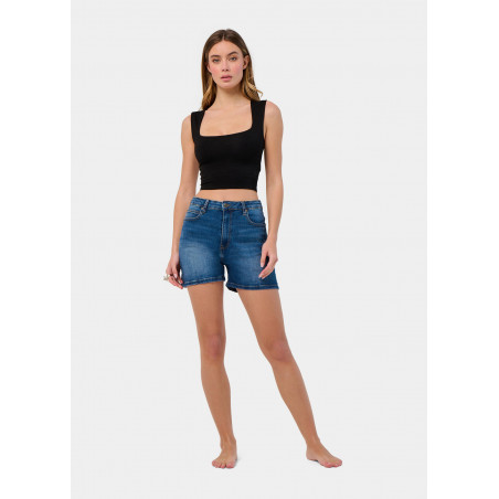 MELROSE-VADE Short Tejano Daddy Long Shot Wash Blanchi | Taille en pouces