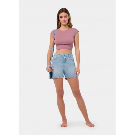 MELROSE-VADE Short Tejano Daddy Long Shot Wash Blanchi | Taille en pouces