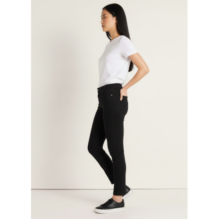 Jean skinny ankle taille super basse noir femme