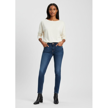 Jeans skinny taille basse bleu enya kyra femme