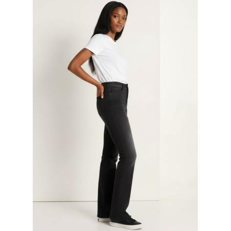 Jean bootcut taille haute noir femme - gracia blacky