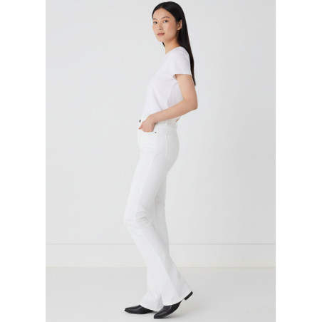 Jean bootcut taille haute blanc femme gracia-nieve