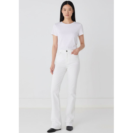 Jean bootcut taille haute blanc femme gracia-nieve