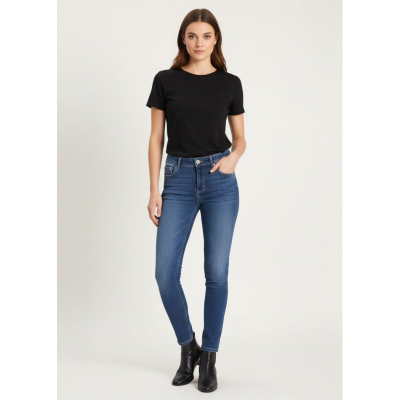 Jean skinny taille basse bleu cassis blum femme