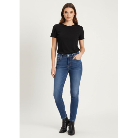 Jean skinny taille basse bleu cassis blum femme
