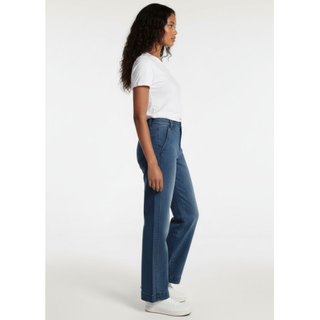 Jean évasé olivia montana bleu denim femme