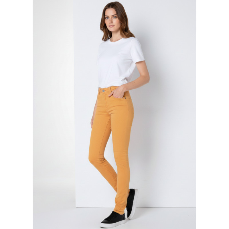 Pantalon slim taille haute orange nouflore heloise femme