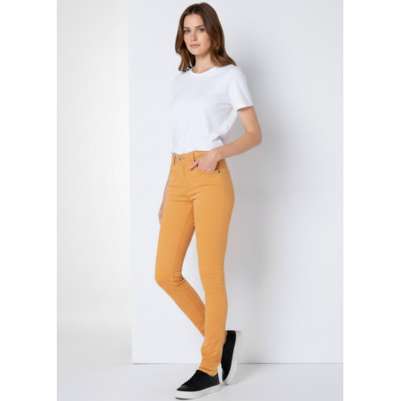 Pantalon slim taille haute orange nouflore heloise femme