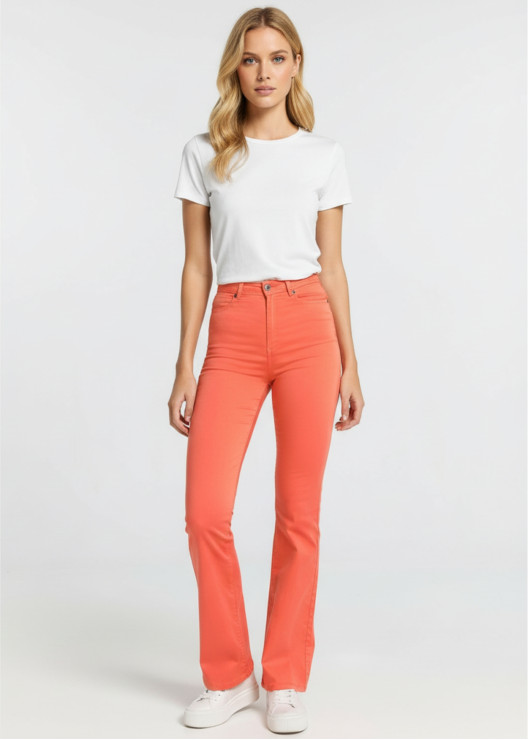 Pantalon flare taille haute...