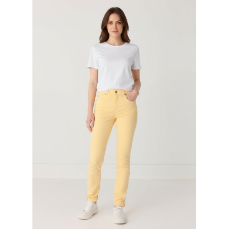Pantalon slim jaune pastel nouflore-quin femme