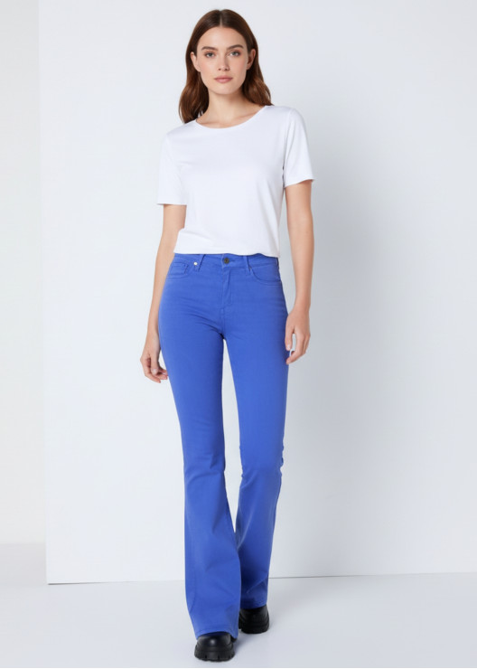 Pantalon évasé taille haute...