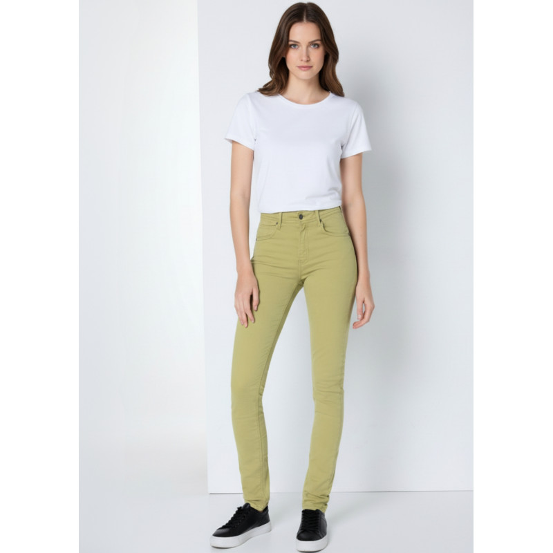Pantalon slim taille haute nouflore heloise vert femme