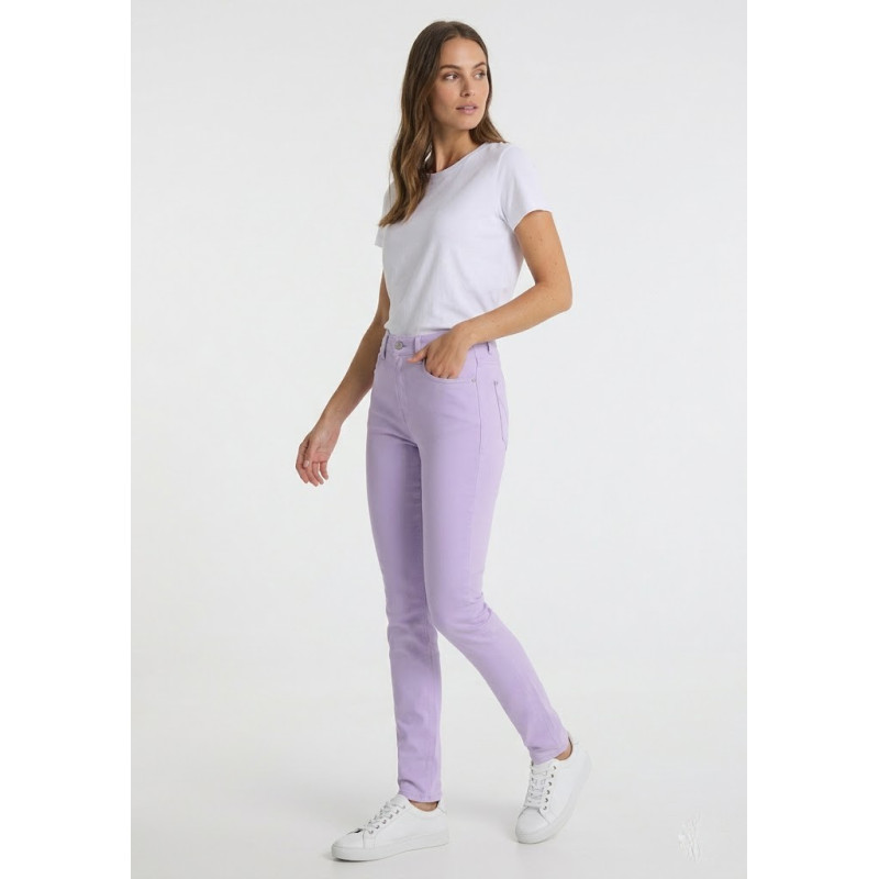 PANTALON NOUFLORE-ENOVA COULEUR pêche Box Medium Slim | Taille en pouces