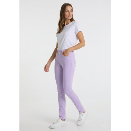 PANTALON NOUFLORE-ENOVA COULEUR pêche Box Medium Slim | Taille en pouces