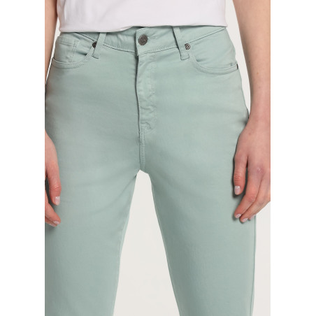 CARLA-AUDE Pantalon évasé en satin élastique couleur longue | Taille en pouces