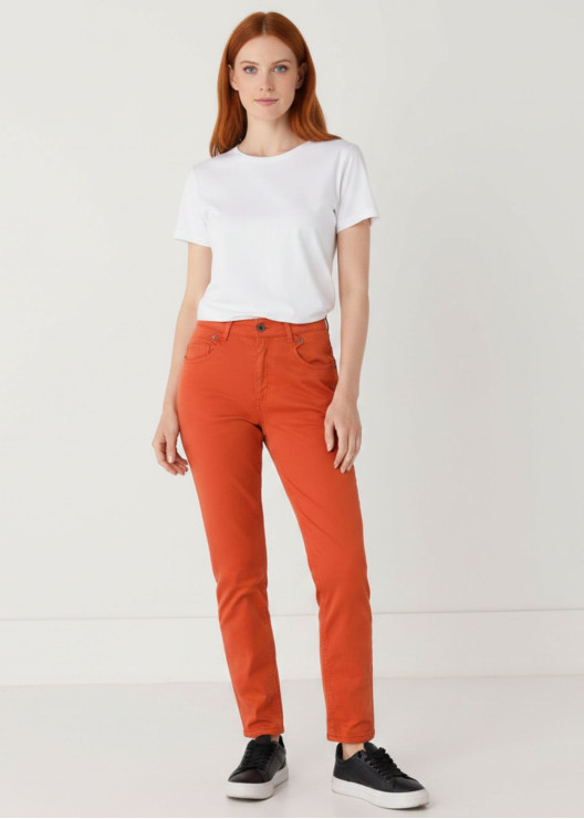 Pantalon satin coupe mom...